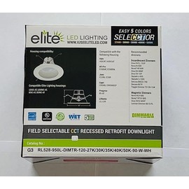 Elite RL528 5 Inch Universal LED Retrofit Reflector Lighting Module, White (27K/30K/35K/40K/50K - All-in-ONE)