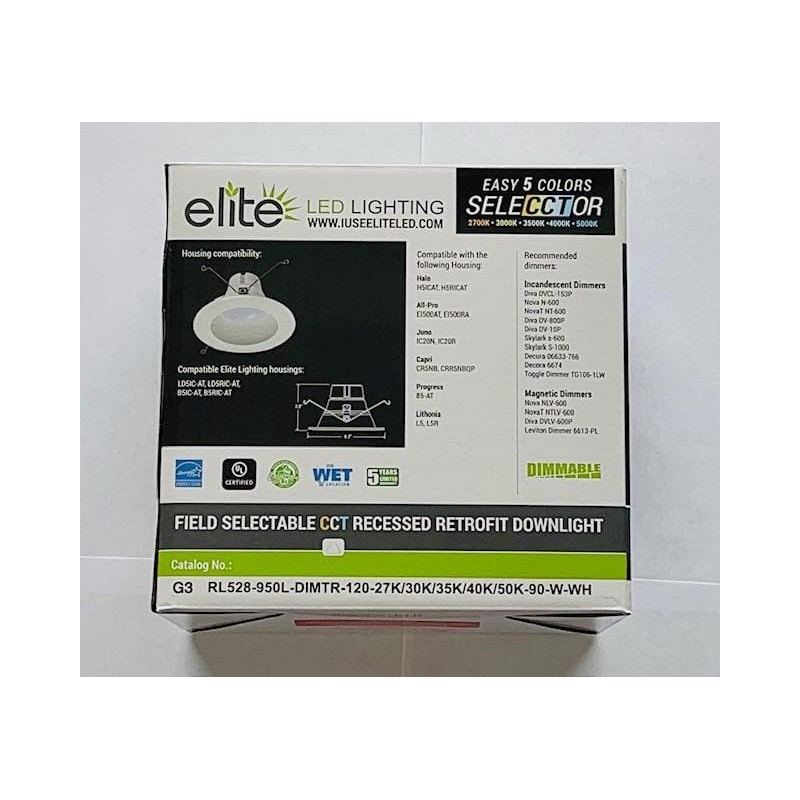 Elite RL528 5 Inch Universal LED Retrofit Reflector Lighting Module,
