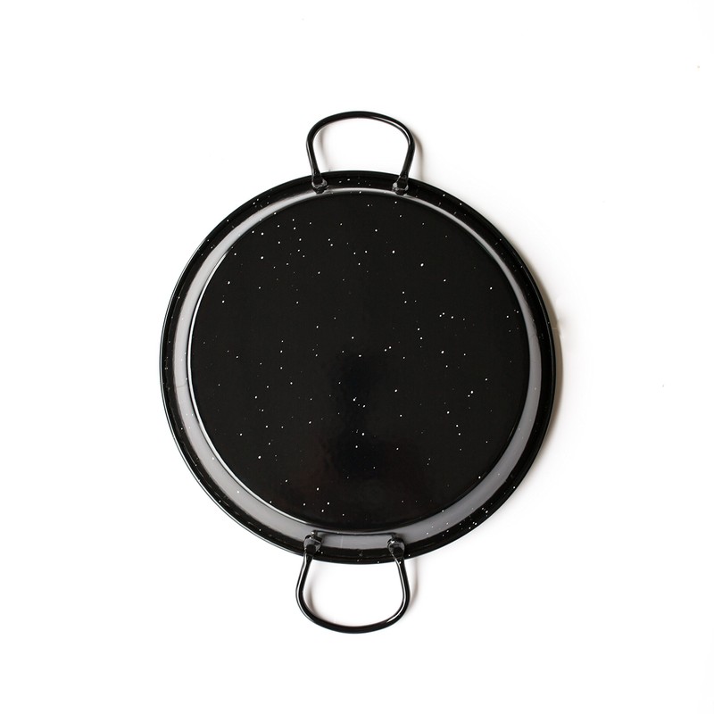 La Valenciana 10 cm Enameled Steel Paella Pan, Black