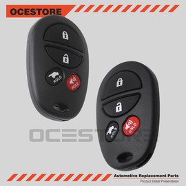 OCESTORE 2Pcs Car Key Fob Keyless Entry Remote GQ43VT20T 4-btn Compatible with Sien-na 2004-2010 89742-AE020