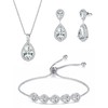 3Umeter Jewelry Set for Women, White Gold Plated Jewelry Set