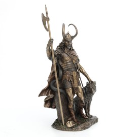 Bronze Norse God Loki God of Mischief Sculpture, Figurines Home Decor, 13.75 Inches