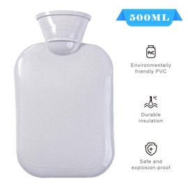 Bncxdc Bncxdc Small Hot Water Bottle, 500ML Hot Water Bag, Durable Rubber Mini Water Bag, Travel Hot Water Bottle with Removable Cover, Keep Warm for Hands, Neck, Waist (Green)