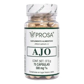 Ajo Prosa Suplemento Alimenticio Antioxidante 75 Cápsulas De 500mg Sabor Natural                                                                      