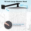 Elefloom Shower Faucet Set, 10 Inch Matte Black Wall Mounted