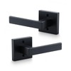Linkaa Dummy Lever Matte Black Door Handle，Black Knobs Interior Levers