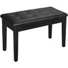 UMOMO Duet Piano Bench with Storage Compartment, Thick Padded Leather Cushion Keyboard 2 Person Stool for Music Books (440LB Capacity) (Black)