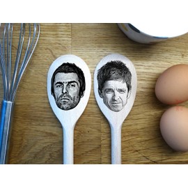 Liam & Noel Gallagher Merch Gift Idea Image On A Wooden Spoon-Novelty Memorabilia Christmas Present