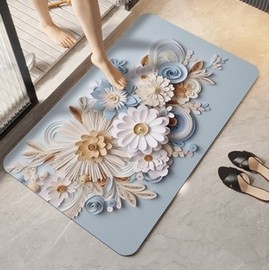 Washable Kitchen Shower Bath Mat 3D Diatomaceous Earth Foot Mat B-005 2ea