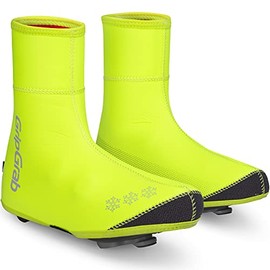 GripGrab Unisex's Arctic Waterproof Deep Winter Road Bike Overshoes Thermal Fleece-Lined Windproof Warm Cycling Shoe-Covers, Yellow Hi-Vis, L (EU 42/43-UK 8.5/9.5)