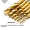 Bestgle 6 Pcs Titanium Drill Tap Combination Bit Set Countersink