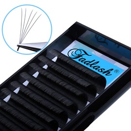 Volume Lash Extensions 0.07 D Curl 16-22mm Mixed Tray Easy Fanning Volume Lashes Matte Black Self Fan Eyelash Extension Supplies (0.07-D, 16-22mm Mix)