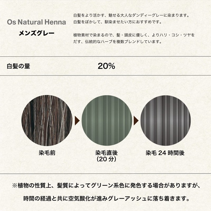 Oz Natural Henna Men's Gray (1.4 oz (40 g) x