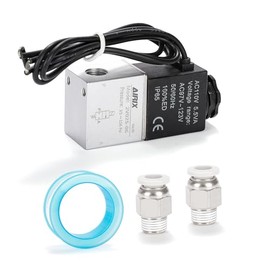 AIRIX 2V025-06 Pneumatic Solenoid Valve AC110V, 2 Way Normally Closed, 1/8" NPT, Pilot-Operated Single Coil, Fast Response Electric Air Valve Out Of Line & Quick Connect Fittings