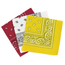Laciteinterdite Set of 3 Paisley Bandanas for Men and Women, 57 x 57 cm - Multicolour - One size