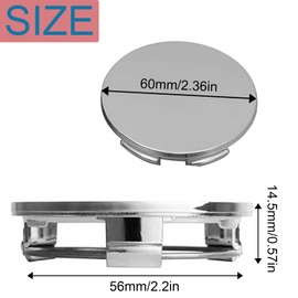mohito Pack of 4 Hub Caps OD 60 mm ID 56 mm, Wheel Hub Caps, Wheel Hub Caps, Hub Cover, Universal ABS Silver Wheel Hub Cover, for Wheel Hubs, Car Accessories