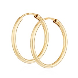 NKlaus Pair of Hoop Earrings 333 Yellow Gold 8 Carat Women's Gold Earrings Round Earrings, Yellow Gold