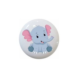Generic Cartoon Elephant KNOB from The Elephants Collection - 1.5"" Ceramic Cabinet Dresser Drawer Pull Knobs