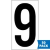 3.5" Vinyl Number Stickers of Number 9, 50-pk. - Permanent
