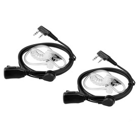 POFET 2PCS Walkie Talkie Earpiece Airsoft Headset Covert Earpiece for Baofeng Walkie-Talkies 2 Pin Radio