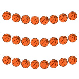 3PCS Basketball Party Supplies Party Banners - Sports Basketball Game Party Decorations - Basketball Baby Shower/Birthday Party Garland Wall Decorations Photo Props