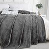 KASYLAN Super Soft Flannel Fleece Throw Blanket Grid Jacquard Decorative