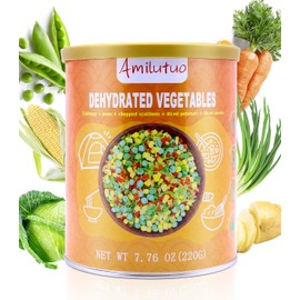 Dried Ramen Toppings, 220G/7.76OZ Dehydrated Vegetables, Natural Freeze Dried Vegetables, Carrots, Cabbage, Onions, Potatoes, Corn, Peas for Noodles, Pizza, Rice