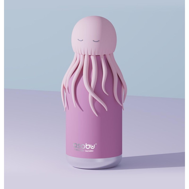 asobu Bestie Jelly Fish Water Bottle, Cute Collectible Character, BPA