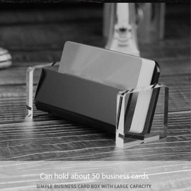 ARFUKA Business Card Holder Acrylic Business Card Stand Business Card Display Holder Business Card Holder for Desk Black