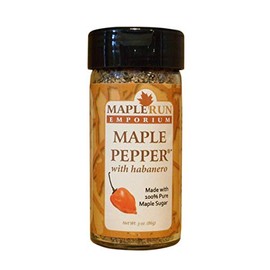 Maple Run Emporium Maple Pepper® with Habanero–Spicy Seasoning Blend–Red Hot Habaneros–Spice Up BBQ Steak–Shake On Chicken Wings–Season Mexican Taco Salsa–3oz Jar