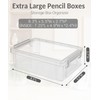 Sooez 6 Pack Extra Large Pencil Box, Plastic Pencil Case