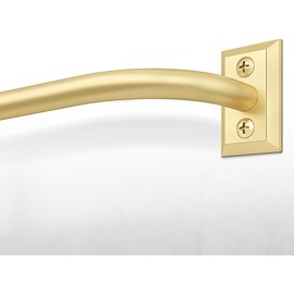 Hei! Dear Curtain Rods,Gold Curtain Rod,Blackout Curtain Rod,Wrap Around Curtain Rods for Windows 28" to 48",5/8 Inch Bedroom Adjustable Small Gold Drapery Rods