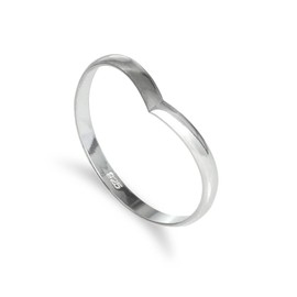 Sterling Silver 2mm Simple Wishbone Stacking Ring Size S (I - U Available)