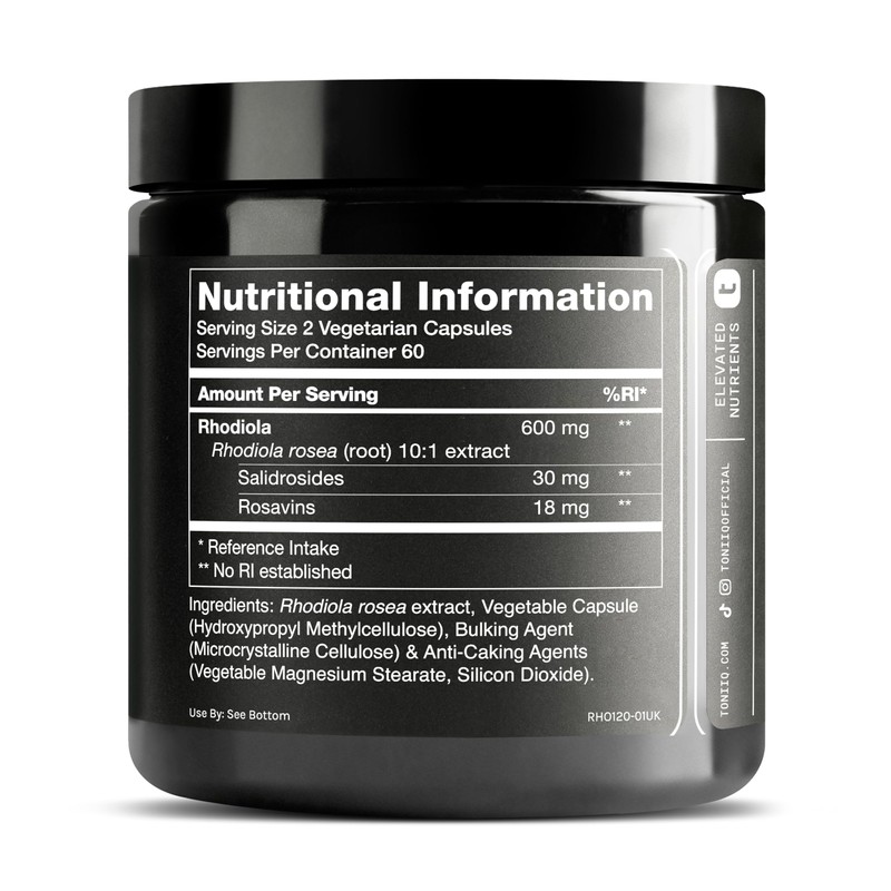 Toniiq Triple-Strength 600mg Rhodiola Rosea - 120 Capsules - 5%