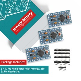 Lonely Binary 3-Pack Pro Mini Atmega328P 5V 16MHz Development Boards Compatible with Arduino IDE
