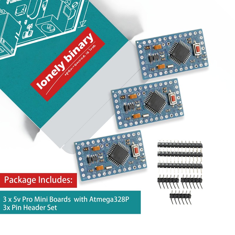 Lonely Binary 3-Pack Pro Mini Atmega328P 5V 16MHz Development Boards