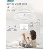LEDIARY Ceiling Fans with Lights and Remote, 20'' Low Profile