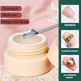 Solid Sculpture Builder Gel 2Pcs Clear 3D Nail Gel Non-Stick Hand Solid Builder Gel for Nails, Nail Extension Gel for 3D Nail Carving Gel Patterns Decoration for Nail Art DIY at Home