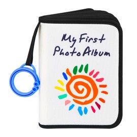 Niselity Baby's My First Family Album Holds 21 4x6 Photos, Baby Sun Photo Album Soft Cloth Family Book,My First Photo Book for Baby or Toddlers,Cute Book Gift for Babies Shower Newborns Family PhotosBlack