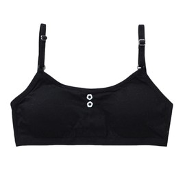 4PCS Girls Bra Cotton Bra Full Cup Vest Bra Breathable Bra with Chest Pads for Teens Girls Ages 12-16, Free Size