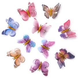 20pcs Butterfly Hair Clips, Colourful Double Layer Tulle Realistic Butterfly Hair Clips, Cute Girls Hair Clip Accessories, Suitable for Girls Birthday Gifts and Daily Wear (multicolour)