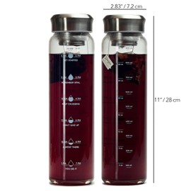 Xaeiglas Motivational Glass Water Bottle 32 oz Borosilicate with Neoprene Sleeve and Stainless Steel Lid