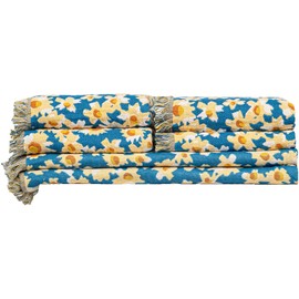 CinGiiCo Bath Towels Set for Bathroom 6 Piece, Luxury Cotton Bath Towels * 2 + Pillow Towels * 4, Thick & Absorbent & Quick Dry Bath Towels, Bath Towels, Beach Towel, Fringe (Daisy)