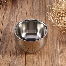 Cuenco Tazón de Afeitar de Acero Inoxidable, Recipiente para Espuma con Brocha, Bowl Clásico para Peluquería, Batir y Mezclar Crema de Afeitar, Uso Di