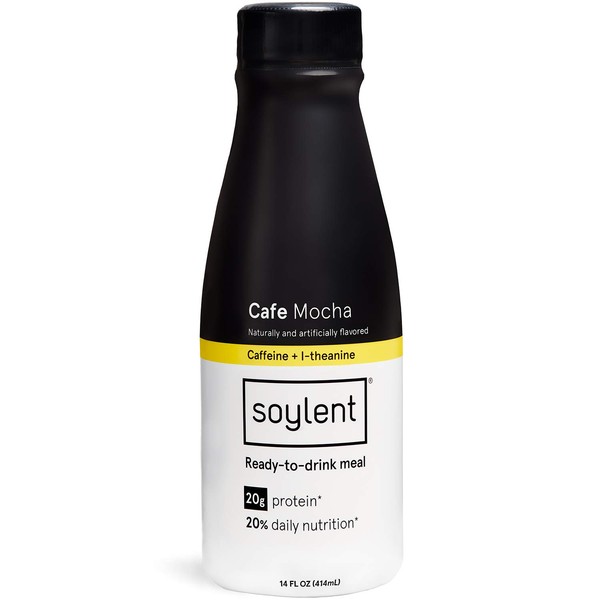Soylent Cafe Mocha Plant Protein Meal Replacement Shake, 14 oz (Pack of 12)
