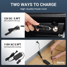 JOYFRIGO Car Refrigerator, 12V 8 Quart Portable Car Cooler,9 Liter Capacity, 12V Refrigerator, Electric Cooler, Personal Thermoelectric Cooler/Warmer for Camping, outdoor, 12v Plug in Cooler