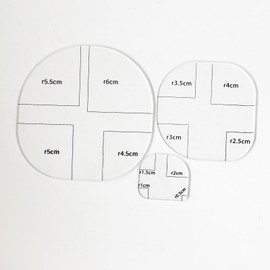 YICBOR 1/4 Acrylic Quilting Template Set - 3pcs/Set Curved Corner Patchwork Ruler for Bag Making, Tea Coasters & Sewing Pattern Design, High Transparency DIY Craft Tools