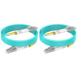 LC to LC Multimode Fiber Patch Cable, 49ft/15m-2PACK MM OM3 Fiber Optic Cable 10G/40G/100G Duplex LSZH, 𝙍𝙖𝙢𝙗𝙤𝘾𝙖𝙗𝙡𝙚𝙨