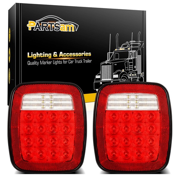 Partsam Pair 38 LED Universal Tail Brake Turn Stop License