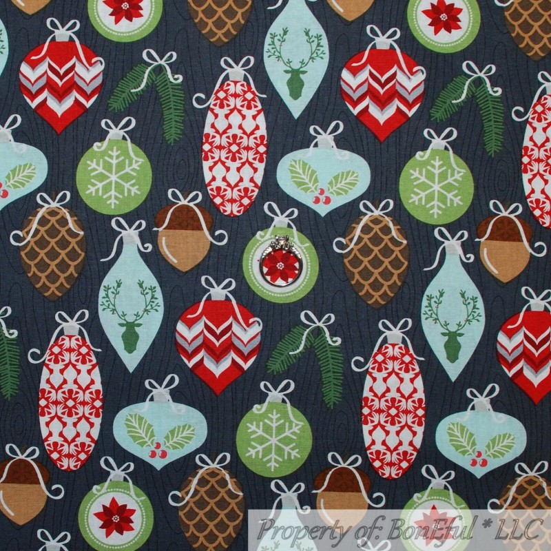 Michael Miller Fabrics BonEful FABRIC FQ Cotton Quilt Blue Scenic